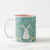 Cute Easter Bunny Tweekleurige Koffiemok (Links)