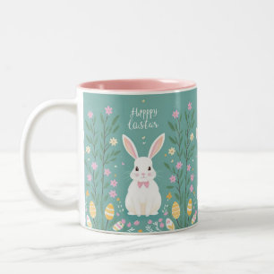 Cute Easter Bunny Tweekleurige Koffiemok