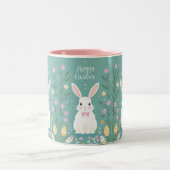 Cute Easter Bunny Tweekleurige Koffiemok (Center)