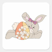 Cute Easter Bunny Vierkante Sticker (Voorkant)