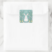 Cute Easter Bunny Vierkante Sticker (Tas)