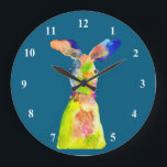 Cute Easter bunny watercolor art Grote Klok<br><div class="desc">watercolor cute Easter bunny original illustration design.</div>