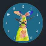 Cute Easter bunny watercolor art Grote Klok<br><div class="desc">watercolor cute Easter bunny original illustration design.</div>