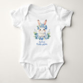 Cute Easter Bunny Watercolor with Hydrangea Romper (Voorkant)