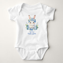 Cute Easter Bunny Watercolor with Hydrangea Romper