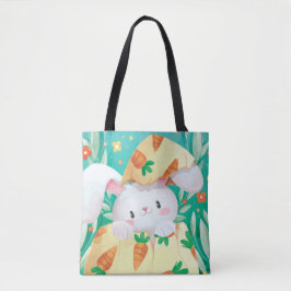 Cute Easter Bunny-Waterverf | Canvas tas