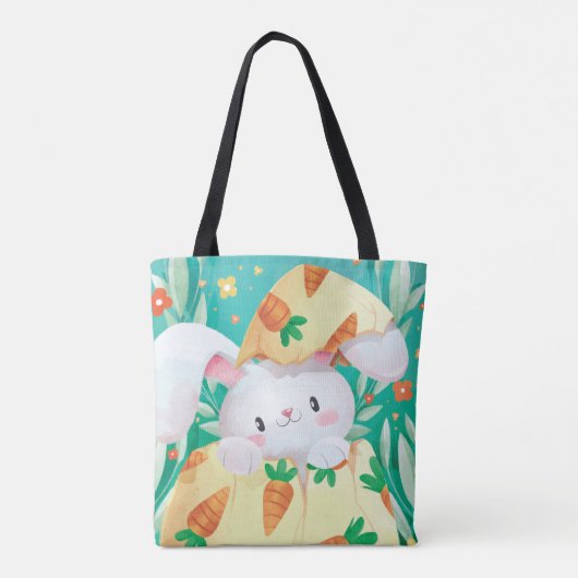 Cute Easter Bunny-Waterverf | Canvas tas (Achterkant)