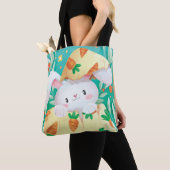 Cute Easter Bunny-Waterverf | Canvas tas (Dichtbij)