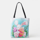 Cute Easter Bunny-Waterverf | Canvas tas (Achterkant)
