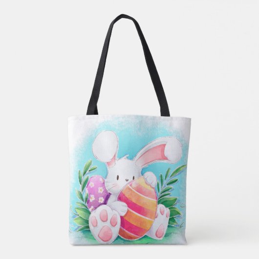 Cute Easter Bunny-Waterverf | Canvas tas (Achterkant)