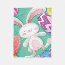 Cute Easter Bunny-Waterverf | Fleece Blanket