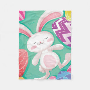 Cute Easter Bunny-Waterverf   Fleece Blanket Deken