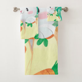 Cute Easter Bunny-Waterverf | Handdoekset Bad Handdoek