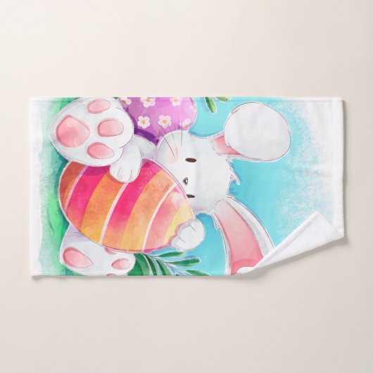 Cute Easter Bunny-Waterverf | Handdoekset Bad Handdoek (Handdoek)