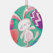 Cute Easter Bunny-Waterverf | Keramische siervoorw Keramisch Ornament (Rechts)