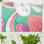 Cute Easter Bunny-Waterverf | Keukenhanddoek (Gevouwen)