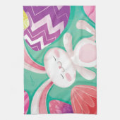 Cute Easter Bunny-Waterverf | Keukenhanddoek (Verticaal)