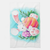 Cute Easter Bunny-Waterverf | Keukenhanddoek (Verticaal)