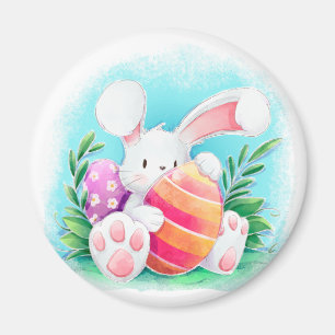 Cute Easter Bunny-Waterverf   Magneet