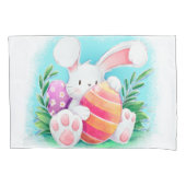 Cute Easter Bunny-Waterverf | Proefcase Kussensloop (Voorkant-Links)