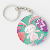 Cute Easter Bunny-Waterverf | Sleutelhanger (Voorkant)