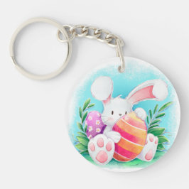 Cute Easter Bunny-Waterverf | Sleutelhanger