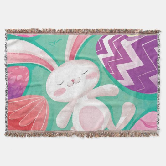 Cute Easter Bunny-Waterverf | Throw Blanket Deken (Voorkant)