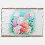 Cute Easter Bunny-Waterverf | Throw Blanket Deken (Voorkant)