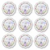 Cute Easter Bunny Whimsical Waterverf Art Sticker (Voorkant)