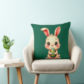 Cute Easter Bunny with Chocolate Egg almofada Kussen (Stoel)