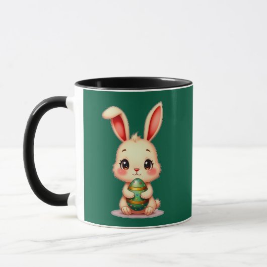 Cute Easter Bunny with Chocolate Egg caneca Mok (Links)
