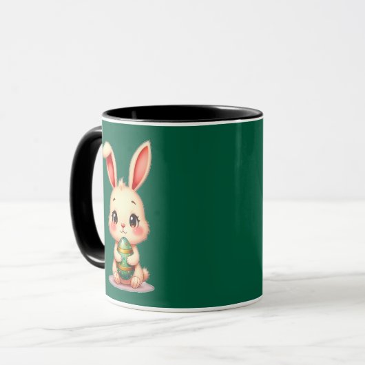 Cute Easter Bunny with Chocolate Egg caneca Mok (Voorkant links)