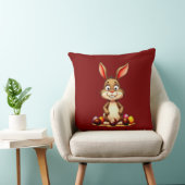 Cute Easter Bunny with Chocolate Eggs - almofada Kussen (Stoel)