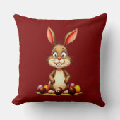 Cute Easter Bunny with Chocolate Eggs - almofada Kussen (Voorkant)