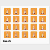 Cute Easter Bunny with Chocolate Eggs Autocolante Vierkante Sticker (Vel)
