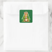 Cute Easter Bunny with Colorful Eggs - Autocolante Vierkante Sticker (Tas)