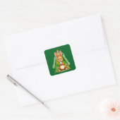 Cute Easter Bunny with Colorful Eggs - Autocolante Vierkante Sticker (Envelop)