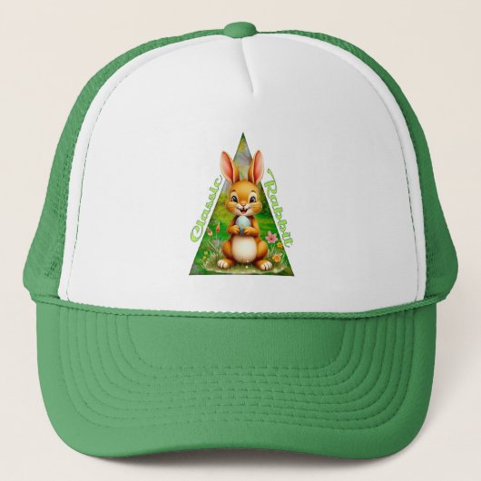 Cute Easter Bunny with Colorful Eggs - boné Trucker Pet (Voorkant)