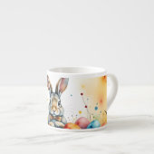 Cute Easter Bunny with Colorful Painted Eggs Espresso Kop (Voorkant rechts)