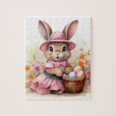 Cute Easter Bunny with Easter Basket Legpuzzel (Verticaal)
