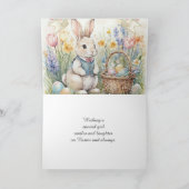 Cute Easter Bunny with Eggs Children's Holiday Feestdagen Kaart (Binnen)