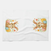 Cute Easter Bunny with Eggs Kitchen Towel Theedoek (Horizontaal)