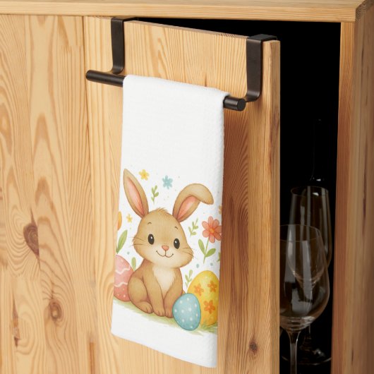 Cute Easter Bunny with Eggs Kitchen Towel Theedoek (Derde Gevouwen)