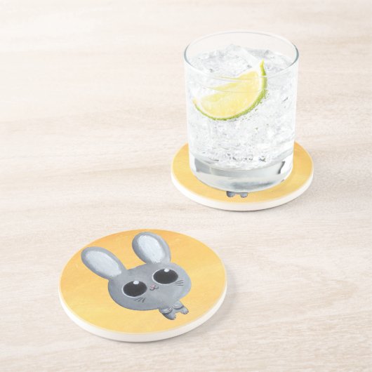 Cute Easter Bunny Zandsteen Onderzetter (Zijkant)