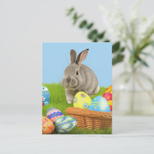 Cute Easter Bunnyfor voor een positieve stemming B Briefkaart