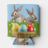 Cute Easter Bunnyfor voor een positieve stemming Blikjeskoeler (Achterkant)