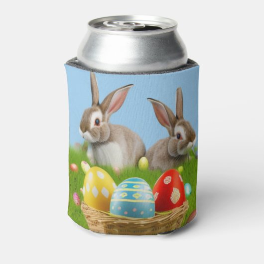 Cute Easter Bunnyfor voor een positieve stemming Blikjeskoeler (Blikje Achterkant)