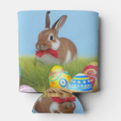 Cute Easter Bunnyfor voor een positieve stemming Blikjeskoeler (Achterkant)