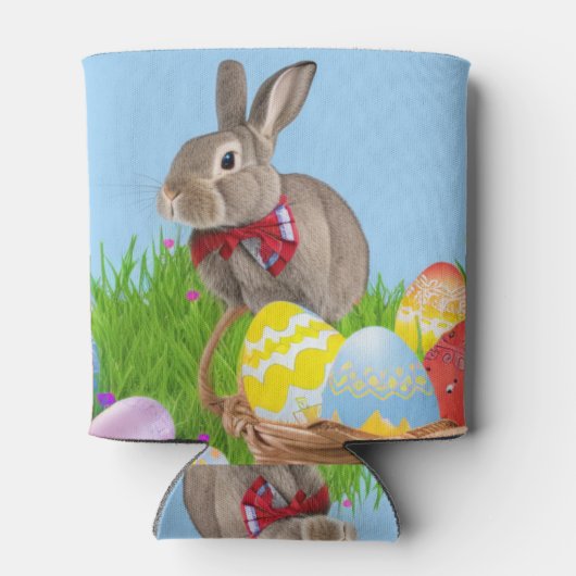 Cute Easter Bunnyfor voor een positieve stemming Blikjeskoeler (Achterkant)