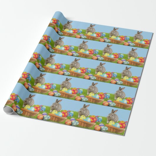 Cute Easter Bunnyfor voor een positieve stemming Cadeaupapier (Uitgerold)